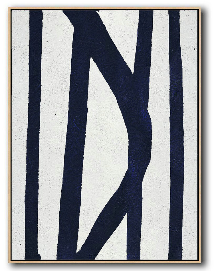 Acrylic Painting On Canvas,Buy Hand Painted Navy Blue Abstract Painting Online,Abstract Oil Painting